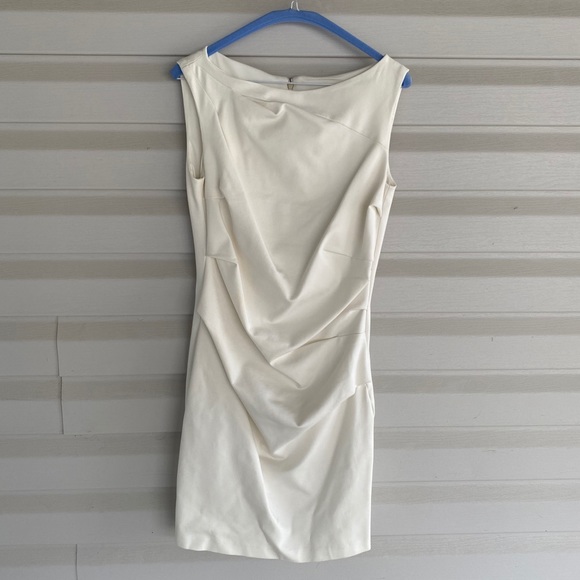 White Midi Ruched Dress - Picture 2 of 4